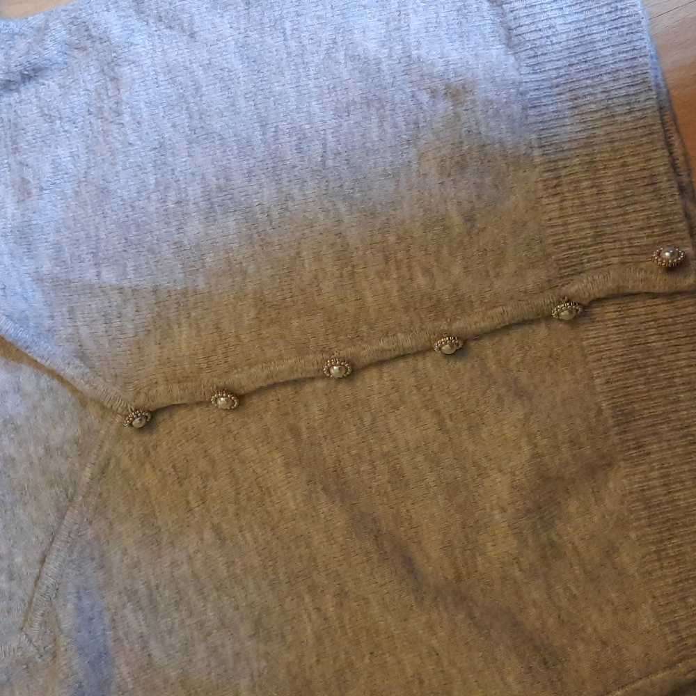 FREE- Beige Cardigan with Jewelled Buttons - Picture 9 of 9